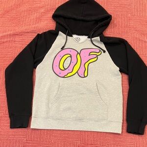 Odd Future large fitted Black and Gray Hoodie with Colorful donut Logo